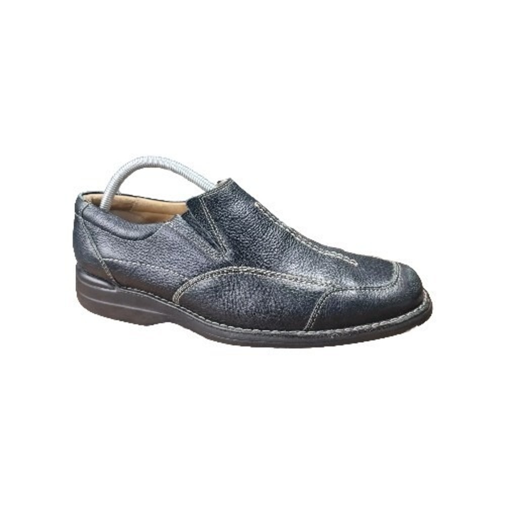 Johnston & Murphy Loafers Black Leather Mens Size 10.5 M Sheepskin Shoes